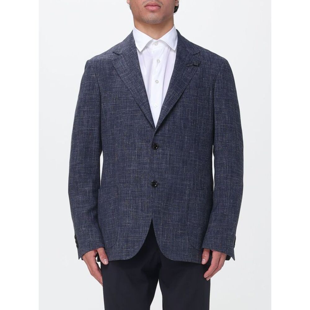 Lardini Men Lardini Single-Breasted Blazer In Wool Linen And Silk